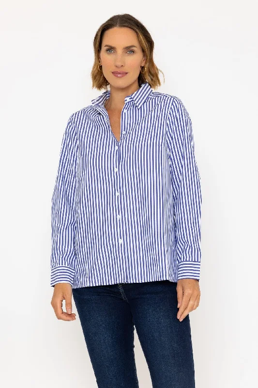 Longline Stripe Shirt in NavyFishing Shirts