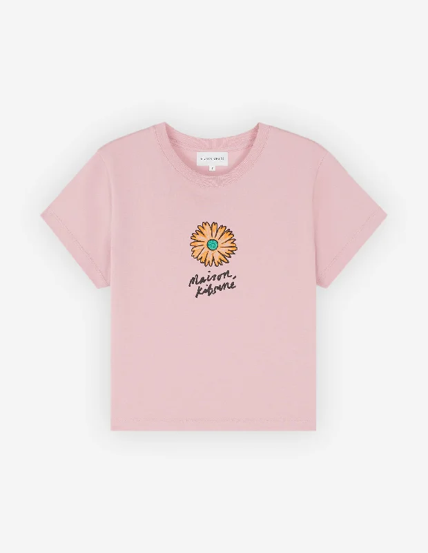 Women's Floating Flower Baby Tee-shirt Mist PinkSlim Fit Shirts