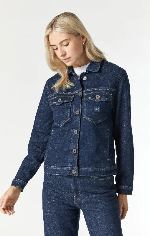 MELLIE DENIM JACKET IN DEEP HEMPMotorcycle Jackets