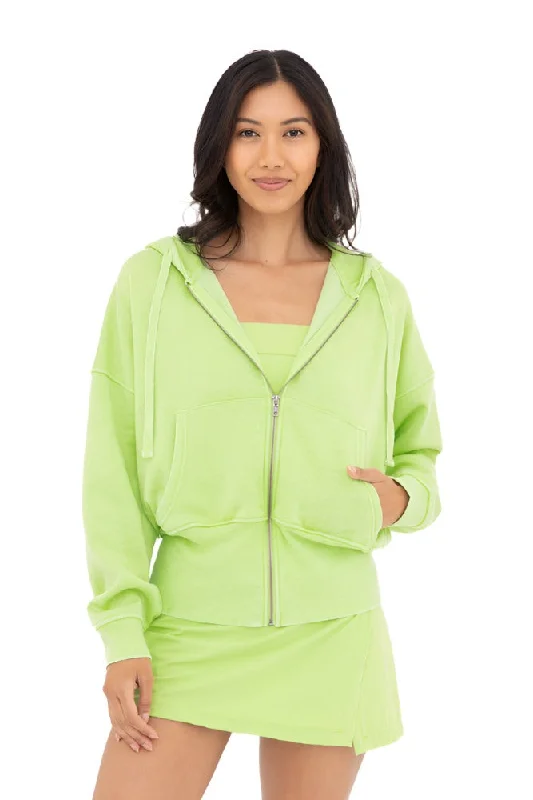 Mono B Fleece Hoodie Jacket KJ11571 Green GlowSummer Jackets