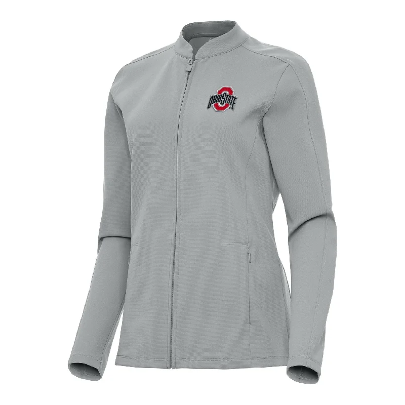 Ladies Ohio State Buckeyes Regard Full Zip Gray JacketDenim Jackets