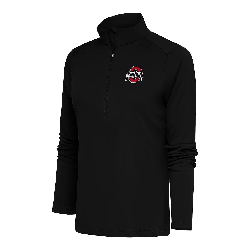 Ladies Ohio State Buckeyes 1/2 Zip Tribute Black JacketBranded Jackets