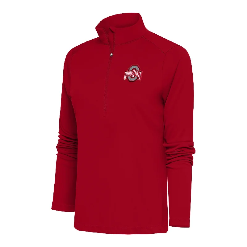 Ladies Ohio State Buckeyes 1/2 Zip Tribute Scarlet JacketCasual Jackets