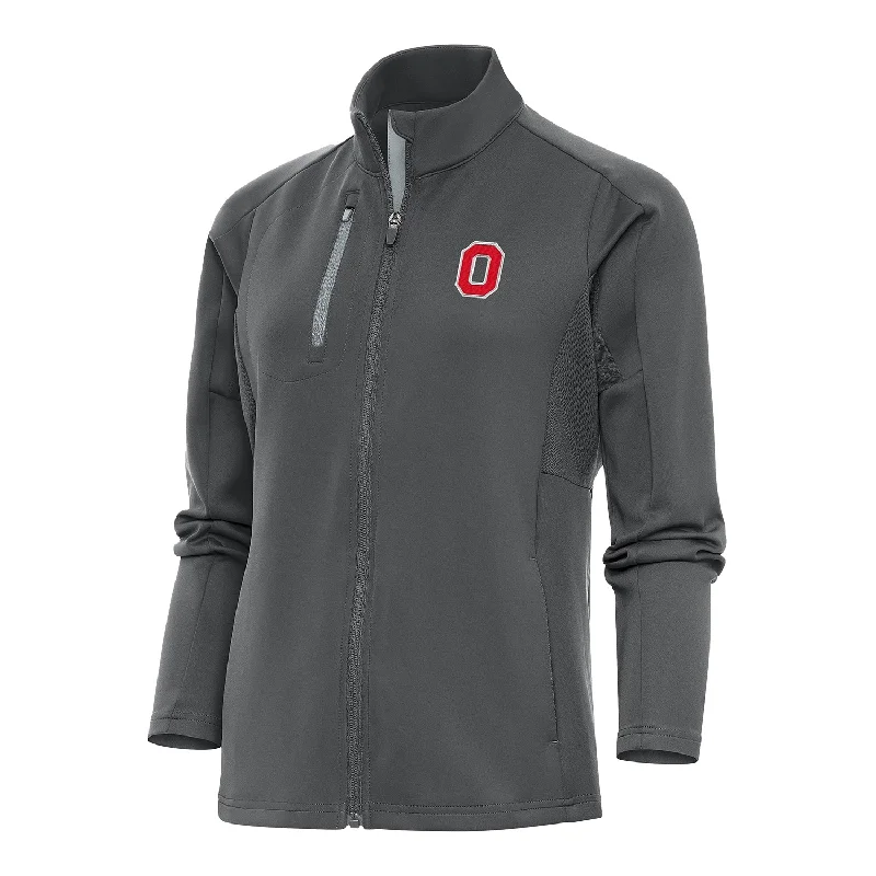 Ladies Ohio State Buckeyes Full Zip Generation Gray JacketRain Jackets