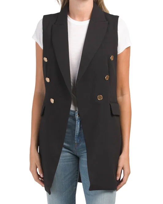 RACHEL ZOE Collared Button VestCasual Jackets