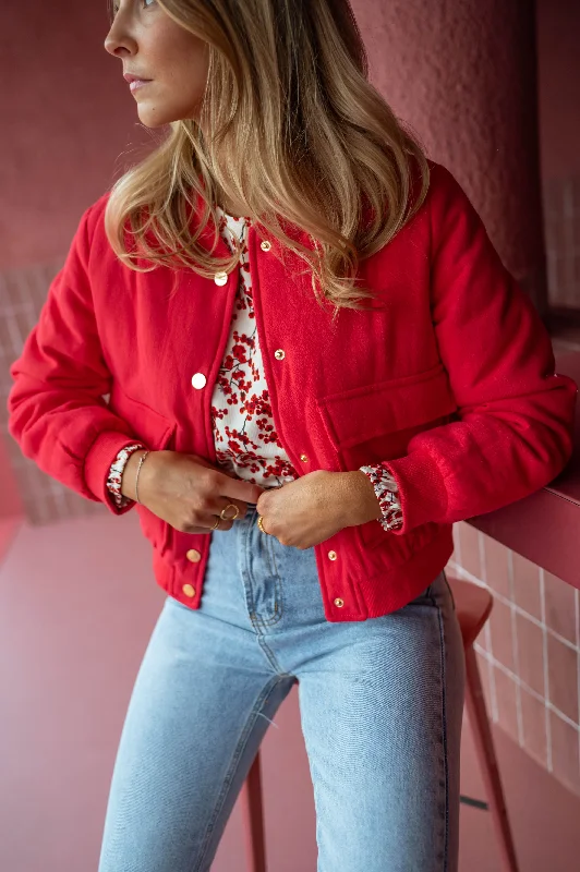 Red Angelina Bomber JacketLounge Jackets