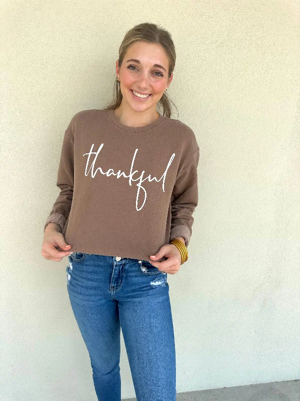 Southern Drifter - Thankful Script SweatshirtStretch-Knit Sweatshirts