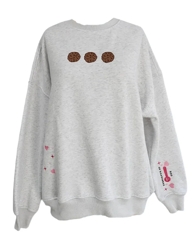 Sunkissed Coconut Juniors Embroidered Chocolate Chip Cookie Recipe SweatshirtFestival Sweatshirts