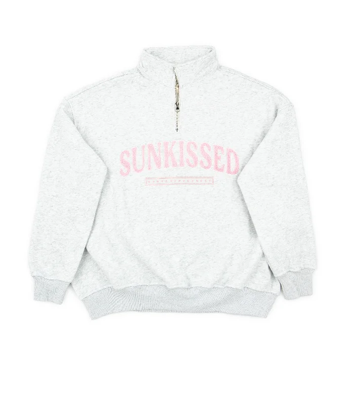 Sunkissed Coconut Juniors Polka Dot Quarter Zip SweatshirtBand Merch Sweatshirts