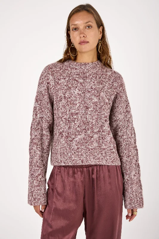 PulloverheavyTristan Cashmere Marled Crewneck Pullover in Cimarron