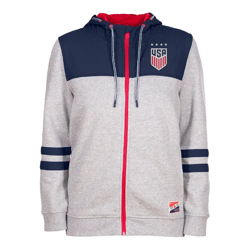 Women's New Era USWNT Full Zip Grey JacketDown Jackets