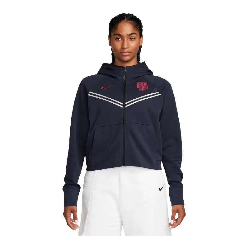 Women's Nike USA Tech Fleece Full-Zip Navy JacketOutdoor Jackets