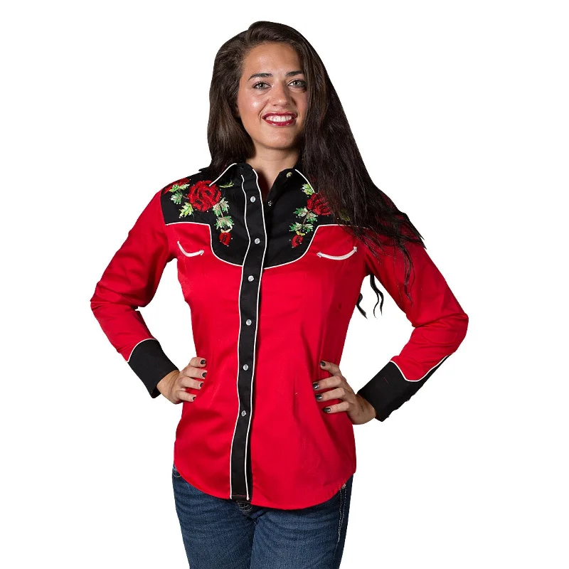 Women's Vintage Western Shirt Collection: Rockmount Nashville Rose Fancy FlowersRetro Shirts