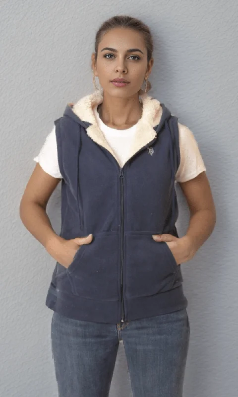 Women USP Vest Fur - Dark BlueEmbellished Jackets