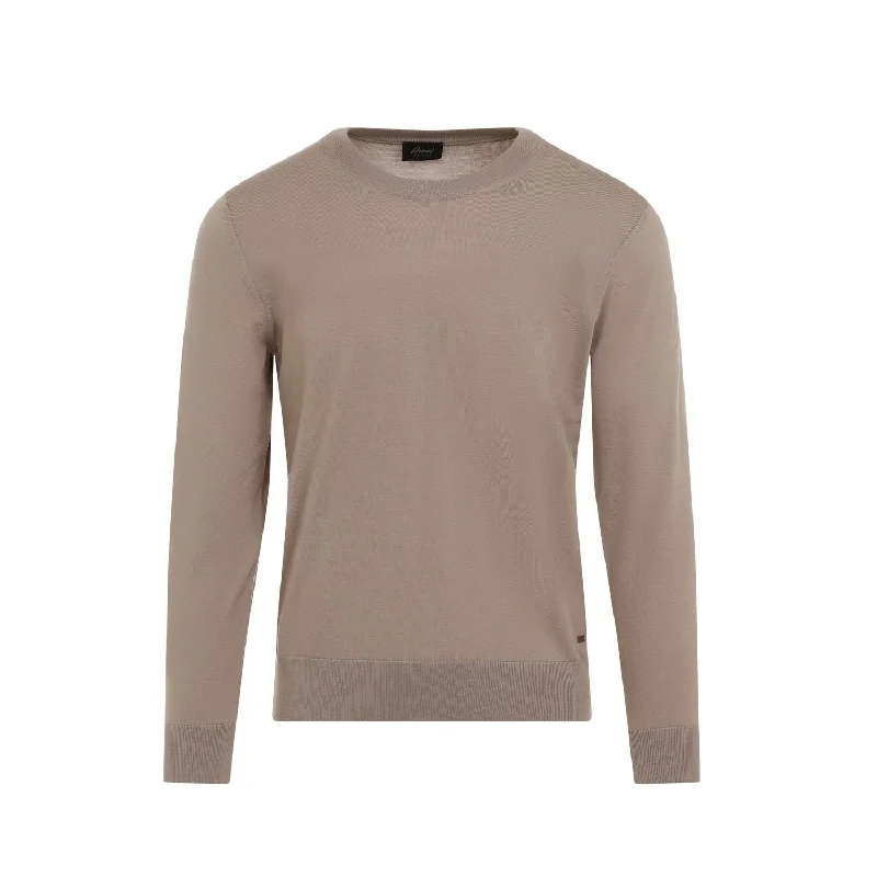 PullovertailoredBRIONI Luxury Brown Wool Pullover