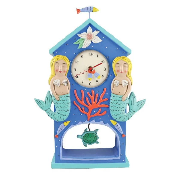 Allen Designs Twin Mermaid with Turtle Clock