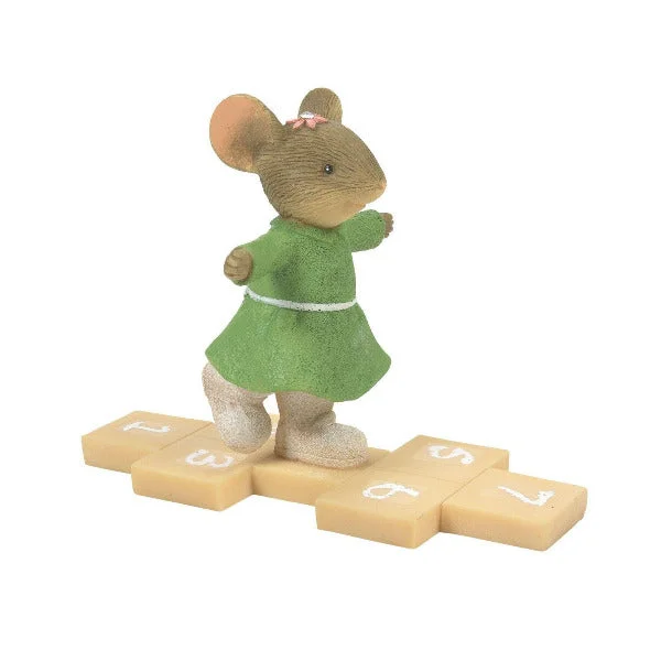 Tails of the Heart Hop Til You Drop Mouse Playing Hopscotch Figurine