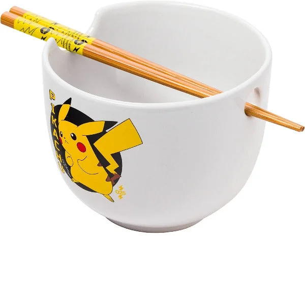 Pokémon Pikachu Ceramic Ramen Bowl with Chopsticks