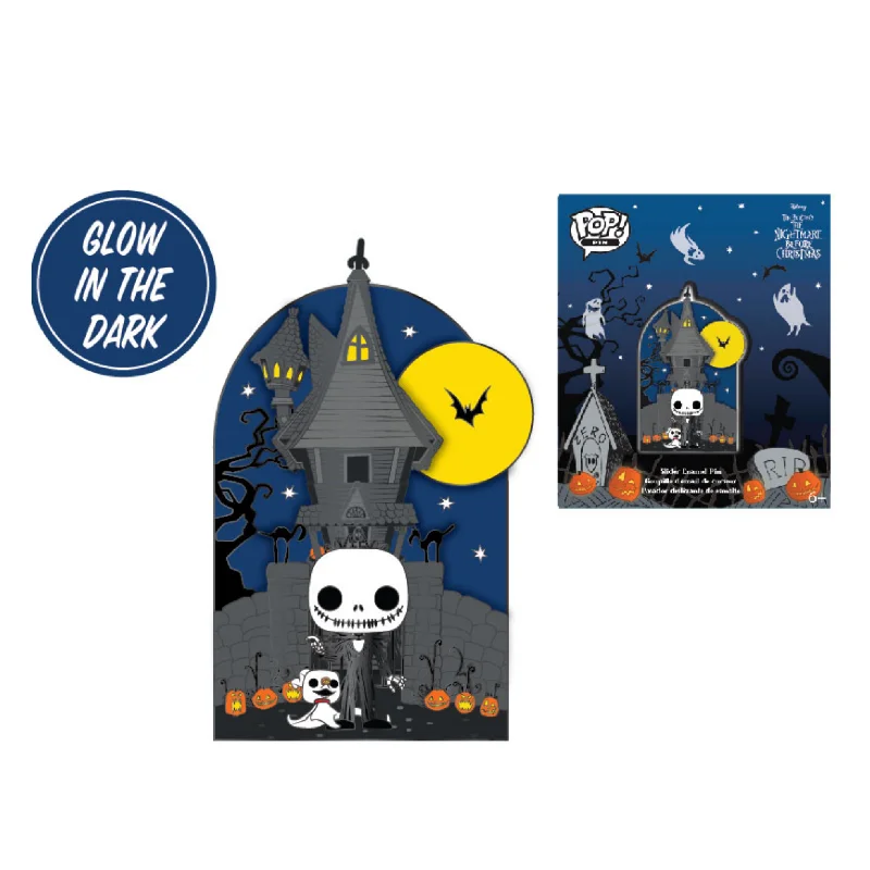 Pop by Loungefly Disney Tim Burton's The Nightmare Before Christmas Jack Skellington House Enamel Pin Glow in the Dark