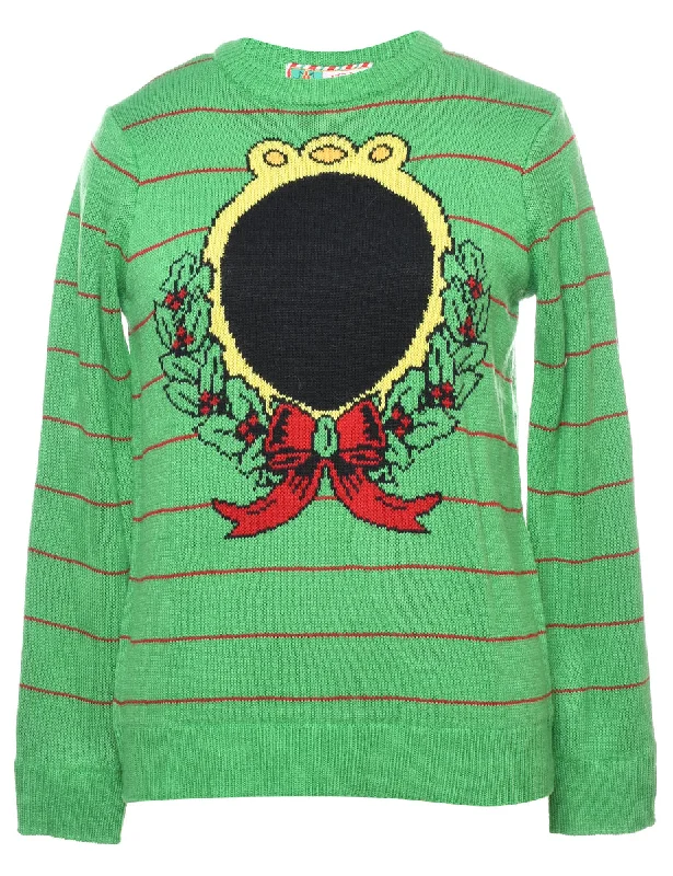 Boat Neck T-ShirtsFestive Season Christmas Jumper - M