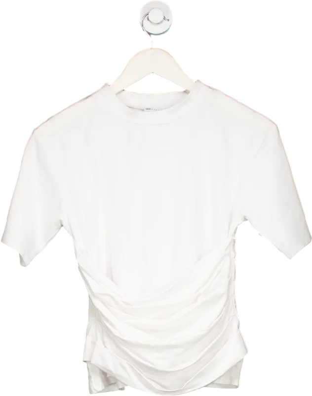 Studded T-ShirtsASOS White Ruched T-Shirt UK S