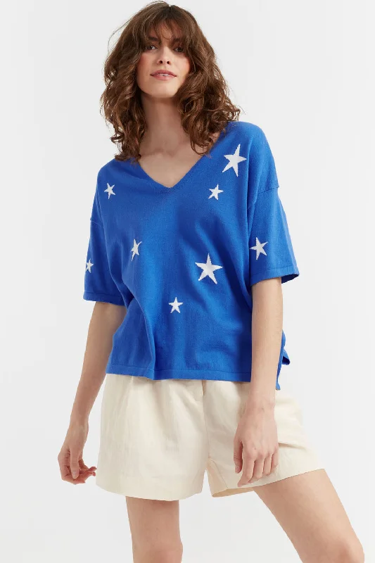 Urban T-ShirtsBlue Cotton Star T-shirt