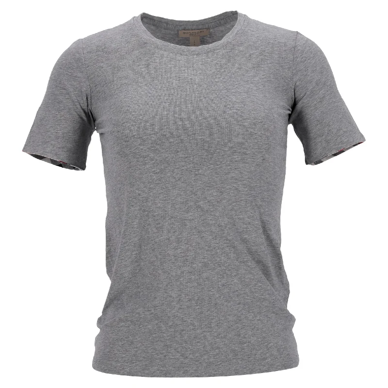 Colorblock T-ShirtsBurberry Crewneck T-Shirt in Grey Cotton