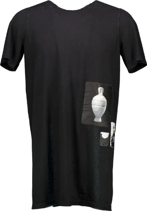 Recycled Fabric T-ShirtsRick Owens Drkshdw Sphinx 2015 Patch BLACK T-SHIRT