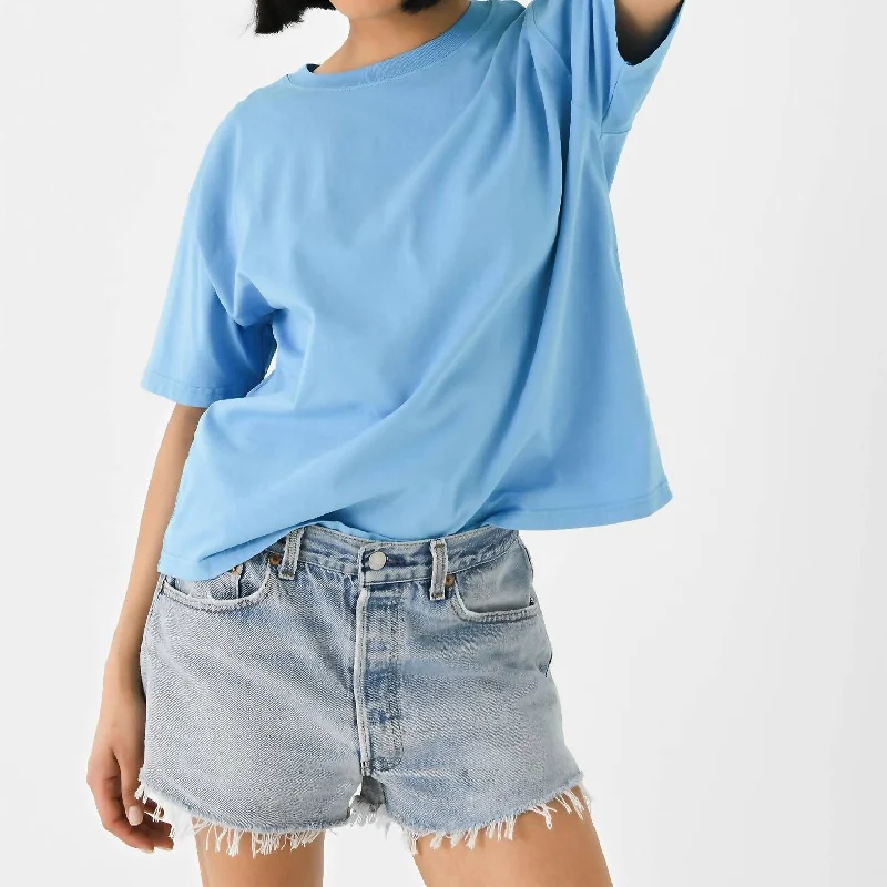 Scoop Neck T-ShirtsFizvalley T-Shirt In Bleu Azur