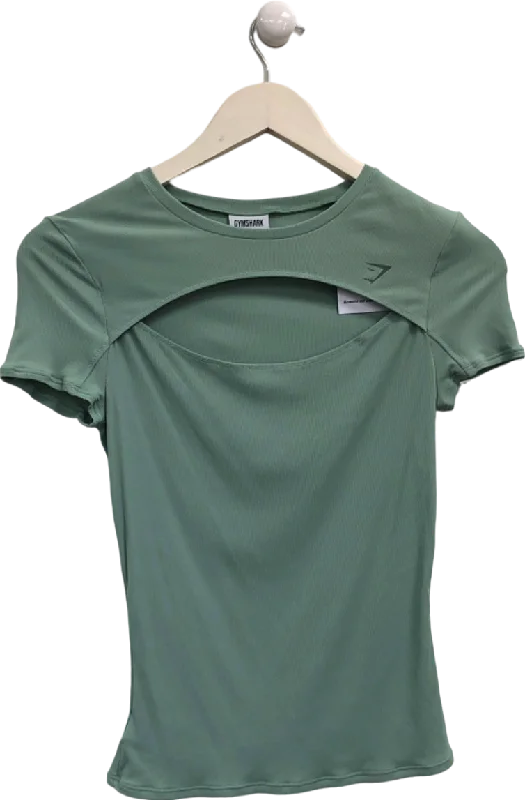 Quick-Dry T-ShirtsGymshark Green Cut-Out Detail T-Shirt UK XS