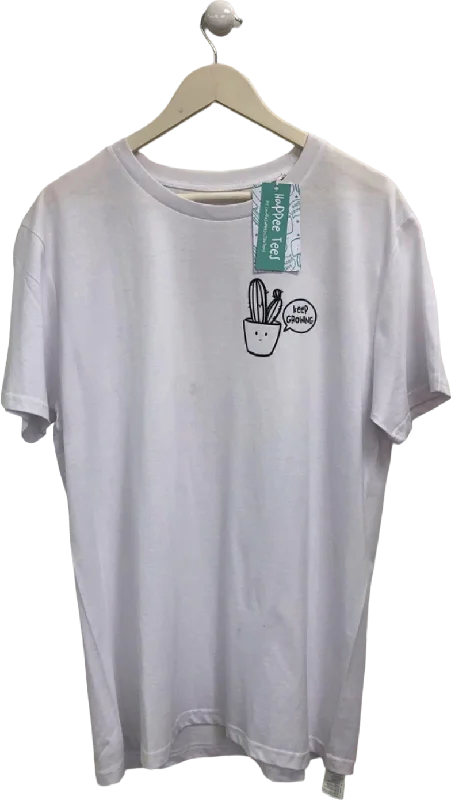 Yoga T-ShirtsHappee Tees White 'Keep Growing' T-Shirt EU L