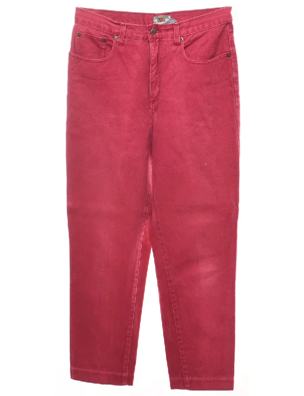 Quick-Dry T-ShirtsHigh Waist Maroon Tapered Jeans - W32 L26