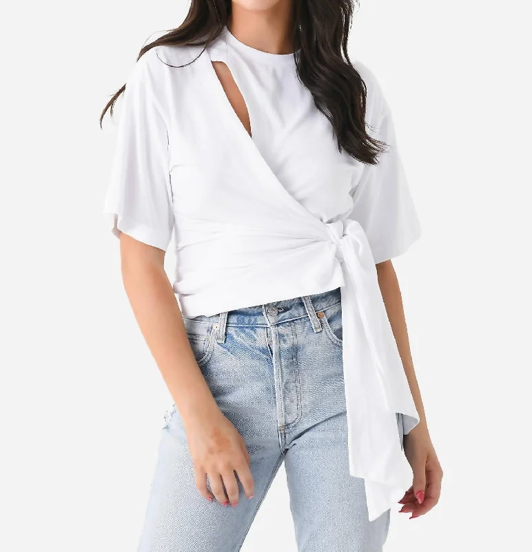 Sleep T-ShirtsJoline Wrap Tie T-Shirt In Optic White