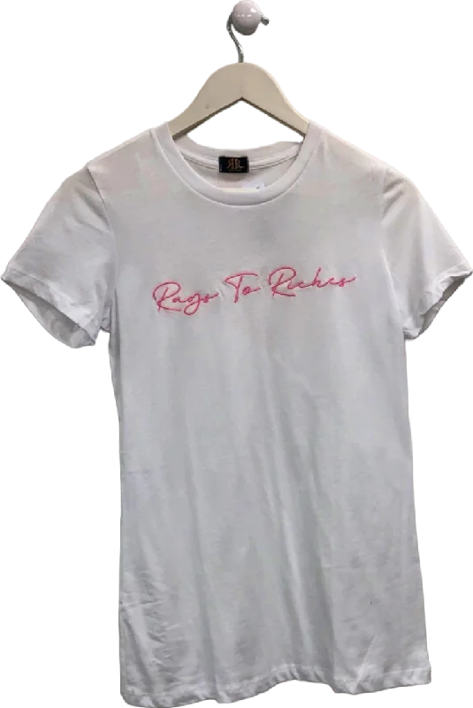 Compression T-ShirtsRAGS TO RITCHES  Clothing White Rags To Riches T-Shirt UK Medium