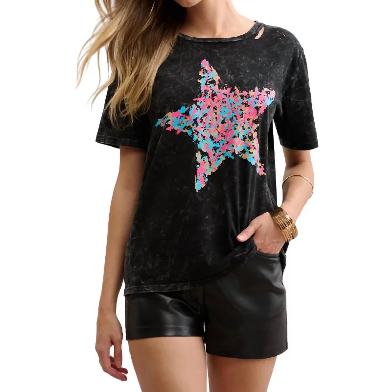 Performance T-ShirtsSplatter Star T-Shirt In Black