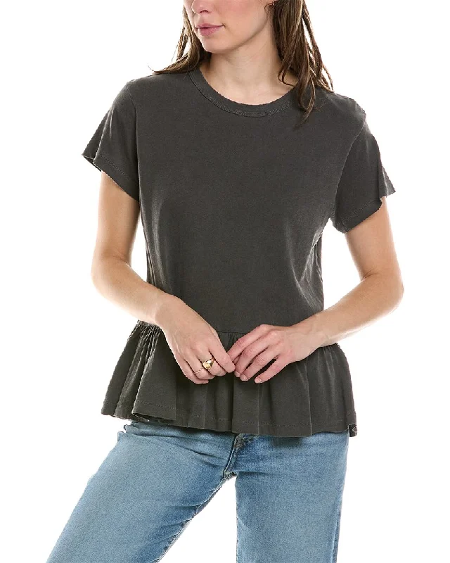 Sequined T-ShirtsTHE GREAT The Ruffle T-Shirt