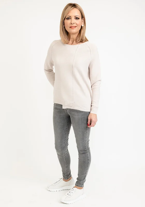 PullovermetallicMonari Asymmetrical Knit Pullover, Beige