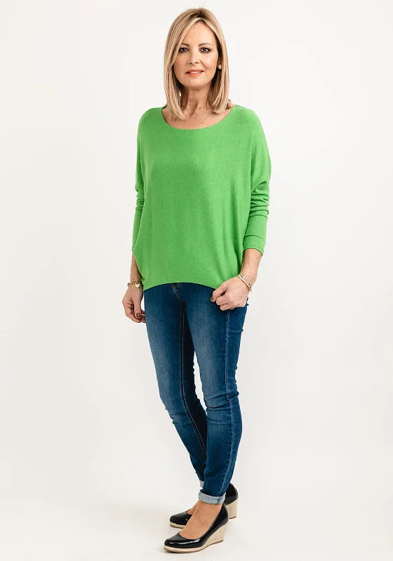 PulloverpremiumSeventy1 One Size Batwing Sleeve Knit Pullover, Green