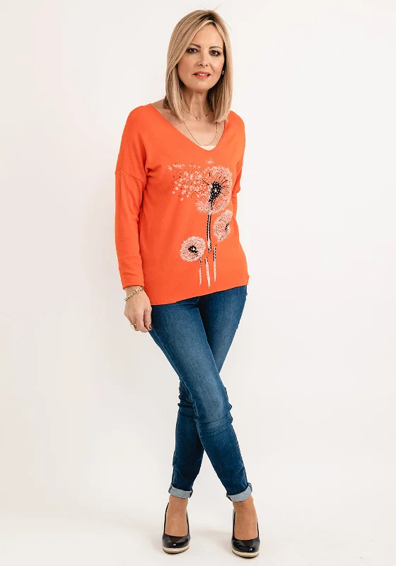 PulloverformalSeventy1 One Size Dandelion Knit Pullover, Orange