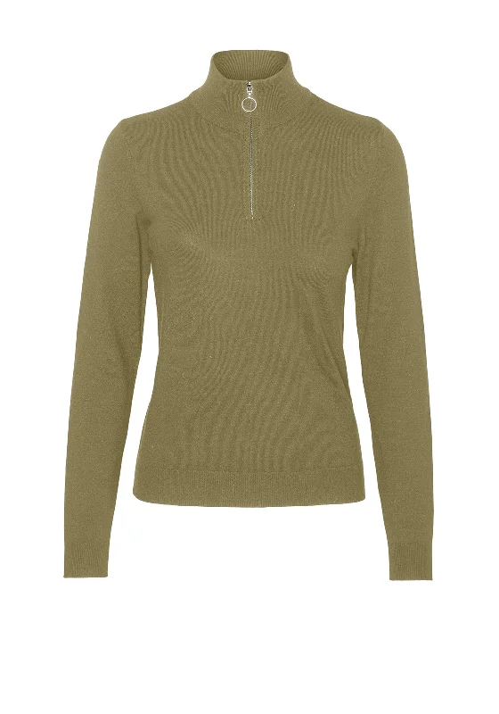 PullovermatteVero Moda Happiness Zipped Pullover, Green