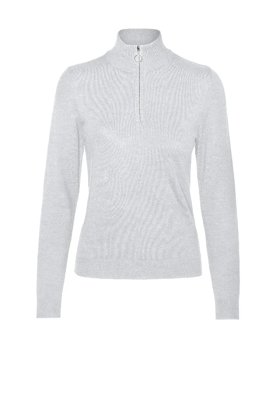 PulloverwaterproofVero Moda Happiness Zipped Pullover, Light Grey