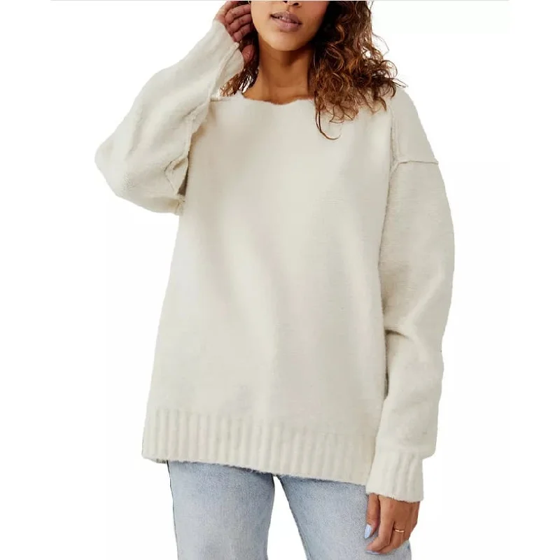 FREE PEOPLE Women's Care FP Eastwood Tunic Sweater OatmealTunicTopTide