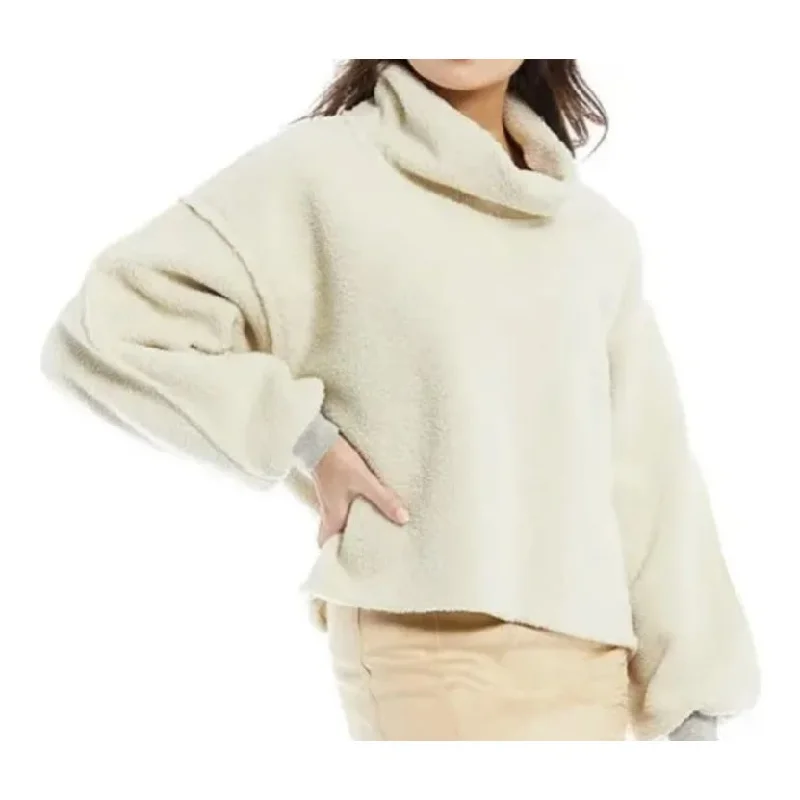 PulloverwaterproofFree People Women's Elk Mountain Fleece Pullover Sweater Opal Silk Ivory