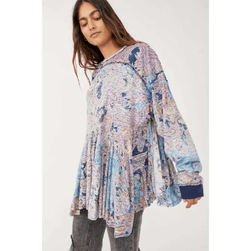 Free People Women's "Making Circles" Tunic, Moroccan Blue ComboTunicTopStrata