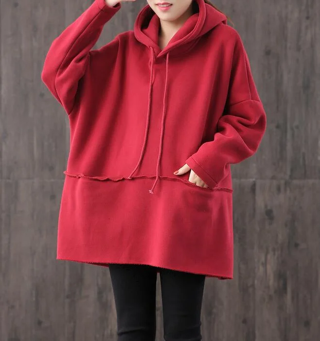 Hooded Loose Blouse Spring Tunic Casual Women Shirts Cotton Tops WG961707TunicTopSurge