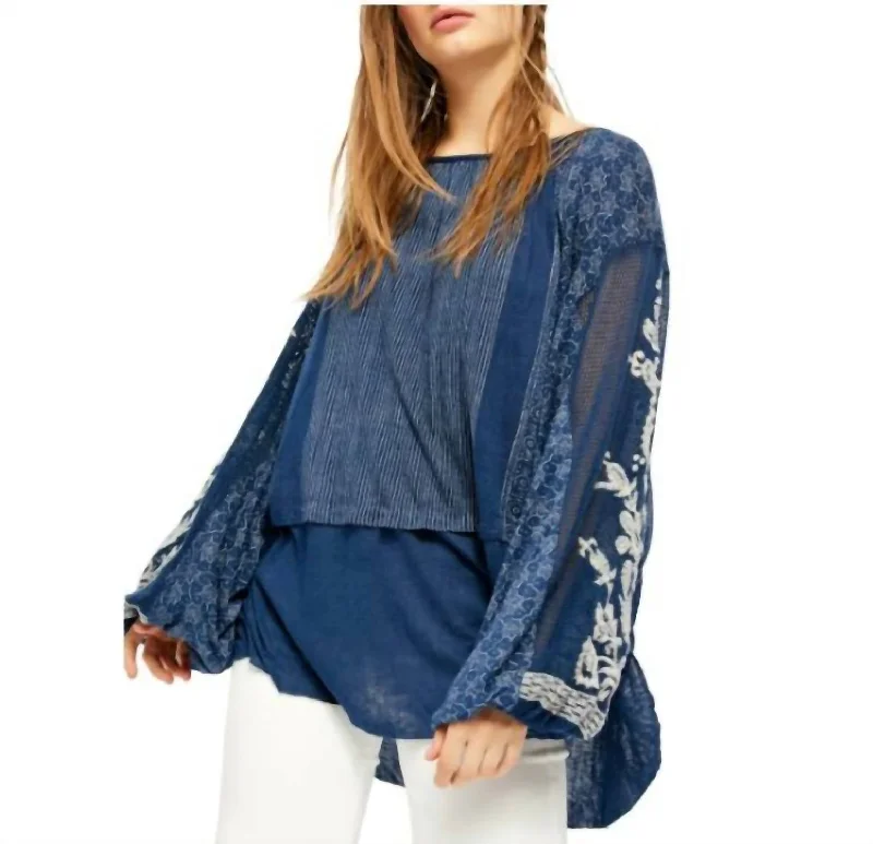 Indigo Dreams Embroidered Tunic In BlueTunicTopAura