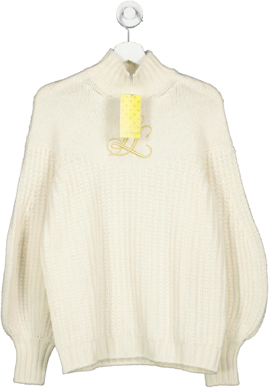 PulloveroversizedLuisa Spagnoli Cream Embroidered Emblem Pullover UK S