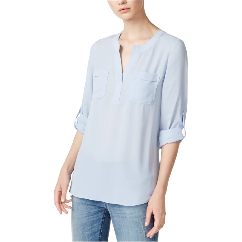 PulloverfutureMaison Jules Womens Split-Neck Pullover Blouse