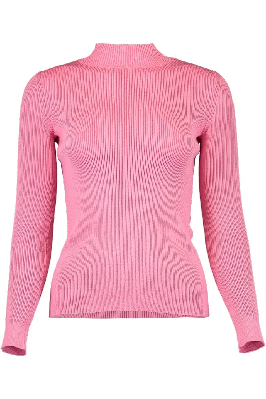 PulloverfairisleMock Neck Long Sleeve Silk Pullover