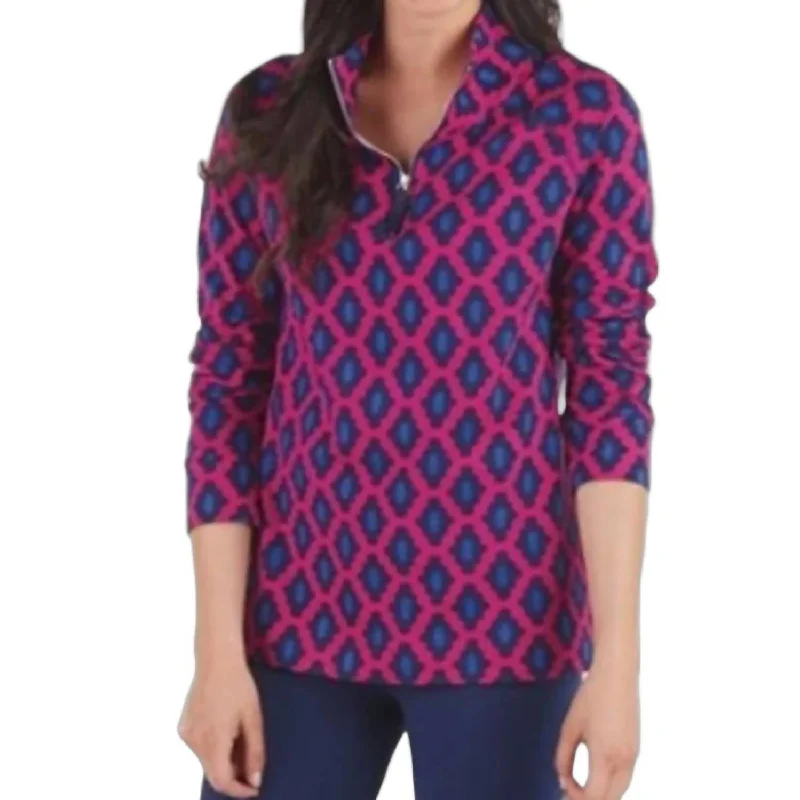 PulloverpatternPoppy Pullover Top In Pink/navy